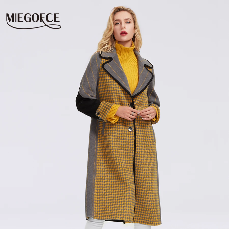 MIEGOFCE 2019 осенне зимнее пальто для женщин кашемировая куртка женское Шерстяное