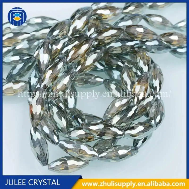 A22-019 JuleeCrystal 6x13 мм длинные бусины овальной формы красочные стеклянные хрустальные бусины для ювелирных изделий ожерелье - Цвет: A22-019