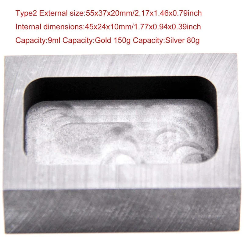 Graphite Ingot Mold High Purity Refining Melting Casting Mould For Gold Silver Metals 45X24x10mm 150G | Инструменты