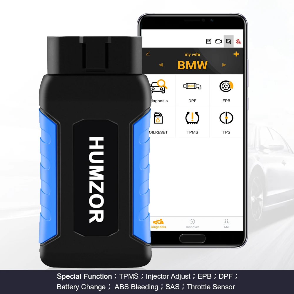 NEXZDAS OBD2 Диагностический автоматический сканер инструмент Bluetooth 4,2 полная система масло EPB TPMS сброс код ридер 12 в автомобиль