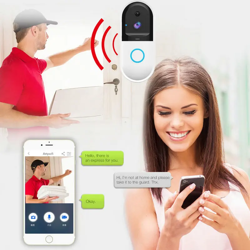 Smart IP Wireless Video Door Bell B50 Intercom WI-FI Phone WIFI Doorbell Camera Apartments FIR Alarm Home Security | Безопасность и