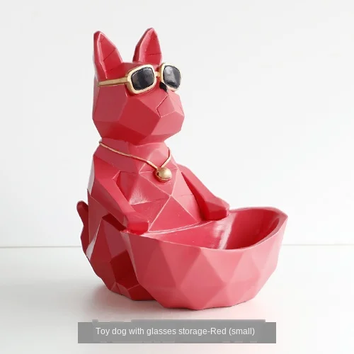 

Cat Dog Figurines Resin Moden Crafts Animals Miniature cute ornaments for Home office decoration Storage bowl Carved Collectible