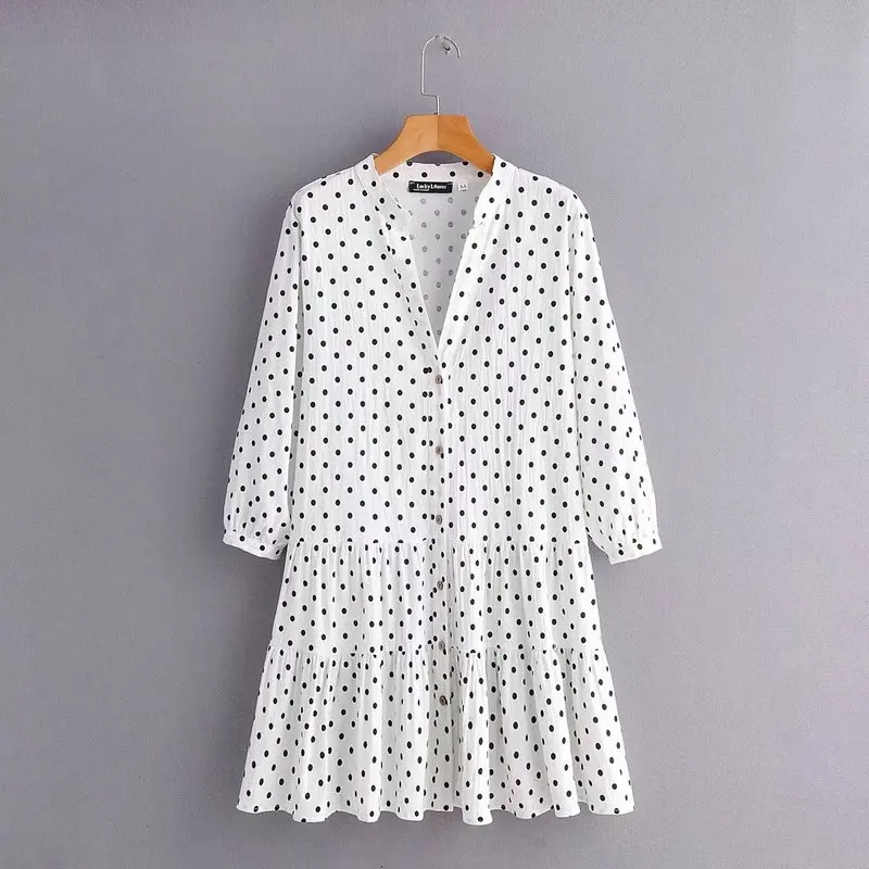 Sy55-408 в европейском и американском стиле с модным принтом горошек | Женская одежда