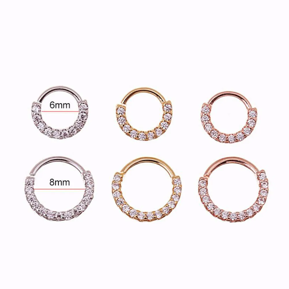 1 шт. 6 мм/8 мм/10 мм Фианиты Серьги для хряща уха Пряжка женщин Простые радужные в