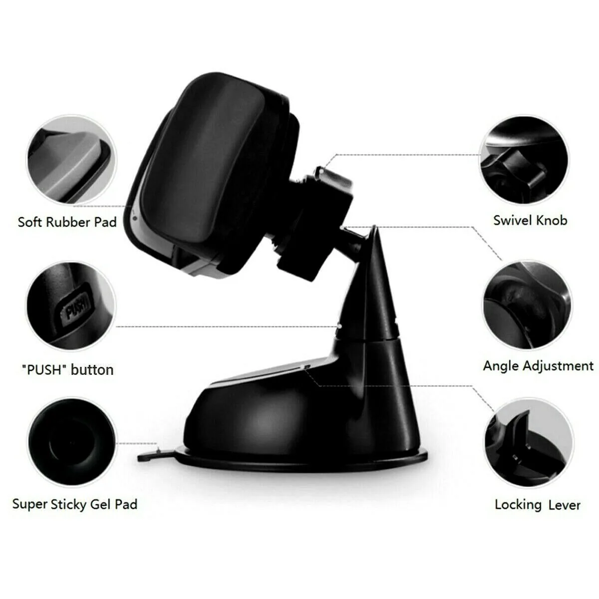 

Windscreen Car Phone Holder Rotation Suction Universal 1PC Dashboard Home