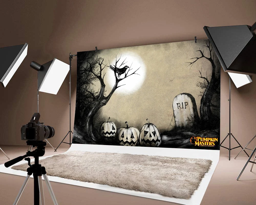 

Pumpkin Lantern Printed Thin Vinyl Magic Halloween Decorations Background Backdrop Photos Photography Backdrops for Studio