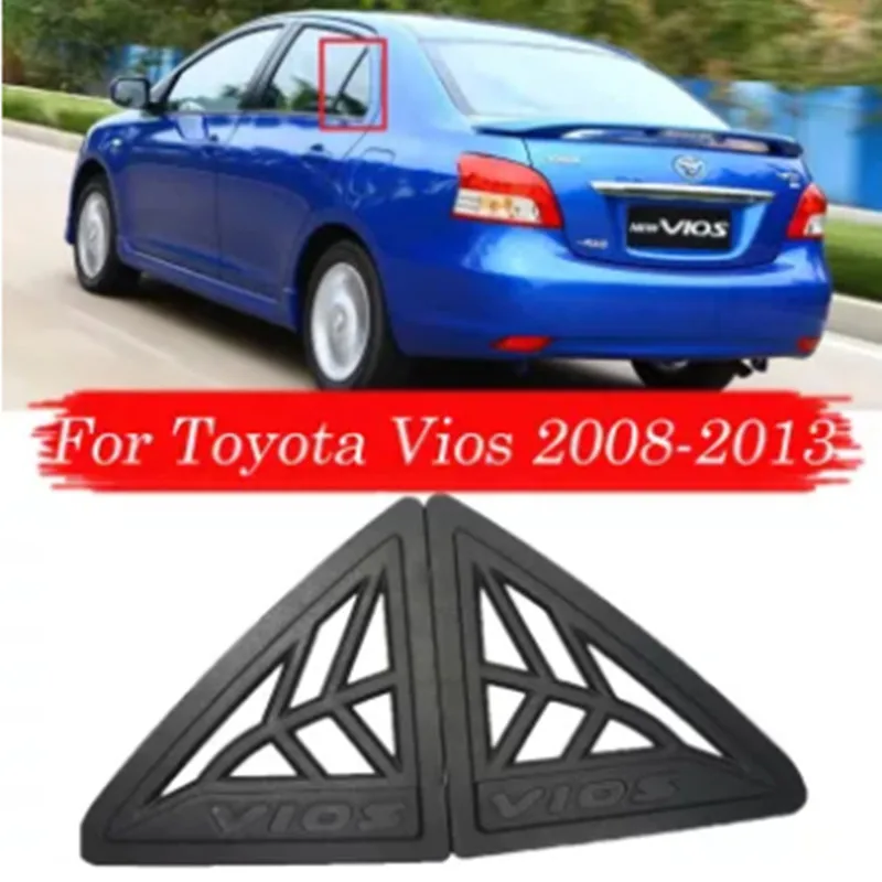 

1 пара черные внешние задние боковые окна автомобиля жалюзи вентиляционное отверстие Крышка для Toyota Vios 2008-2013 отделка украшения ABS аксессуар...