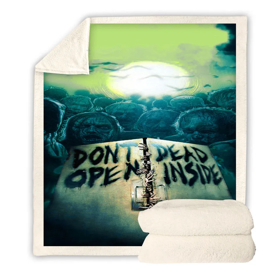 Квадратное одеяло из шерпы с принтом мертвых призраков покрывало для кемпинга