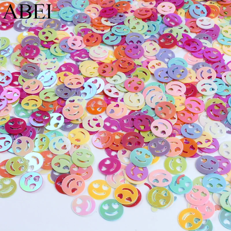 50g/lot 10mm Loose Sequins Round Smile Face For Wedding Party Scrapbooking Decoration DIY Paillettes Crafts Accessories | Дом и сад