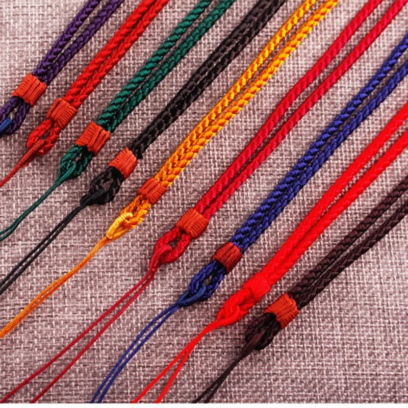 

New 10pcs/Lot Nylon Simply Pendant Cord Lanyard For Jade Pendant Hand-woven Necklace Key Phone Rope Men Women DIY Accessories