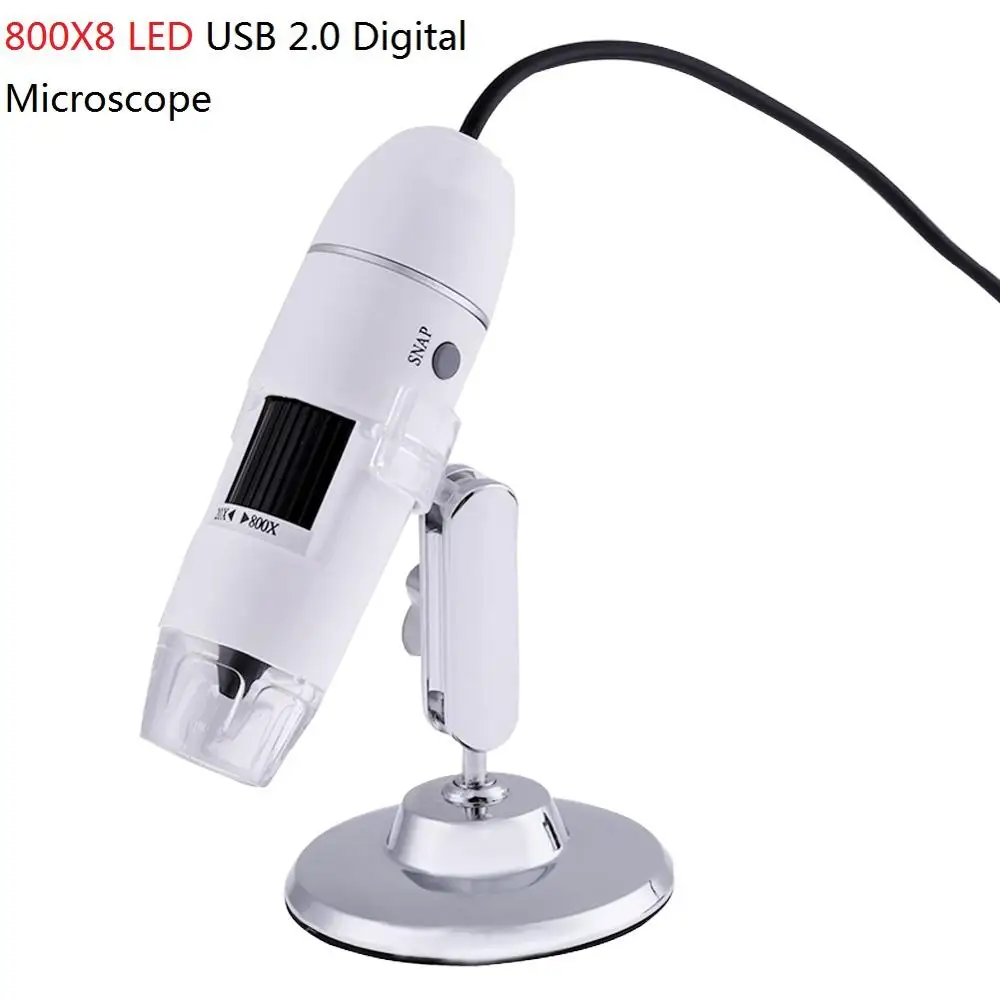 800X8 LED Профессиональный USB цифровой микроскоп 1000X800X8 светодиодный 2MP электронный микроскоп Эндоскоп увеличительная камера лупа+ подъемная подставка инструменты - Цвет: 800X8 LED