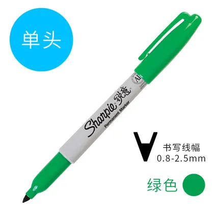 Green 1 шт. маркер Sharpie ручка масляная не выцветает водонепроницаемый Быстросохнущий художественный цветной маркер большой емкости - Цвет: Green