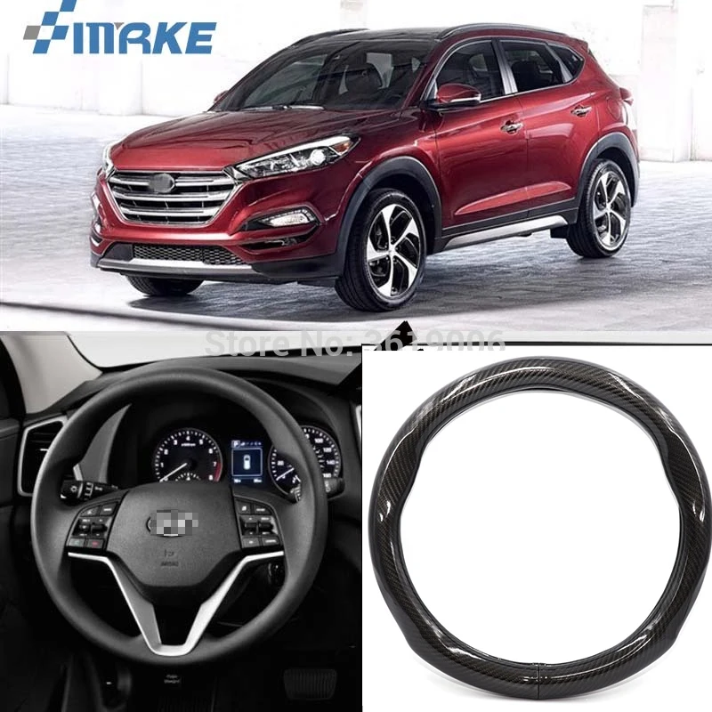 Автомобильные аксессуары smRKE для Hyundai Tucson черная кожаная крышка рулевого колеса