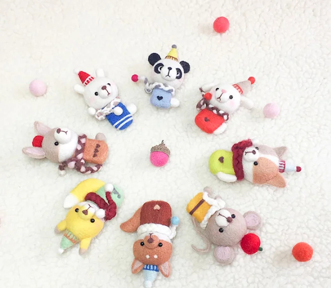 Dog panda doll wool felt needle felting decoration craft needlecraft DIY handmade | Дом и сад