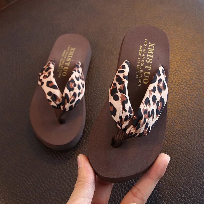 

Summer Children Woman Girls Casual Slippers Flip-flops Non-slip Satin Printing Candy Color Parent-child Vacation Beach Sandals