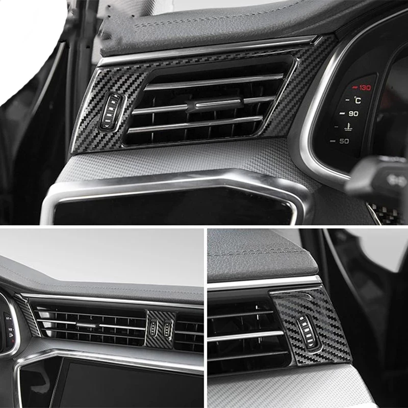 

For Audi A6 C8 2019 2020 stainless steel Interior dashboard front air conditioner AC outlet panle cover sticker accessories LHD
