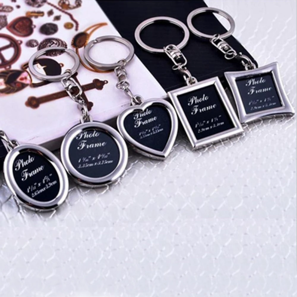 

Creative Metal Insert Photo Picture Frame Keyring Heart Apple Keychain Fob Love Gift Car Key Chain Pendant Accessories Trinket