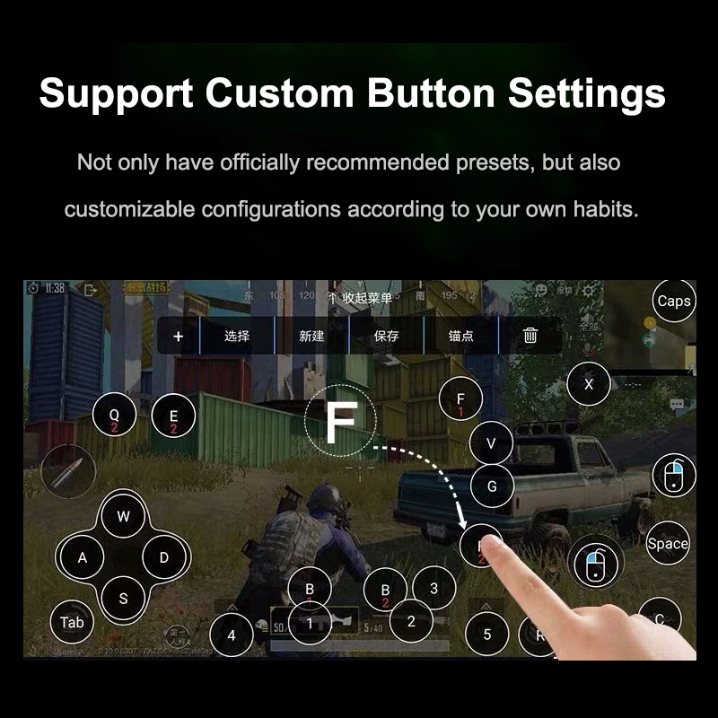 

PUBG Mobile Gamepad Controller Gaming Keyboard Mouse Converter For iPhone Android IOS Phone PC Bluetooth Adapter Plug and Play