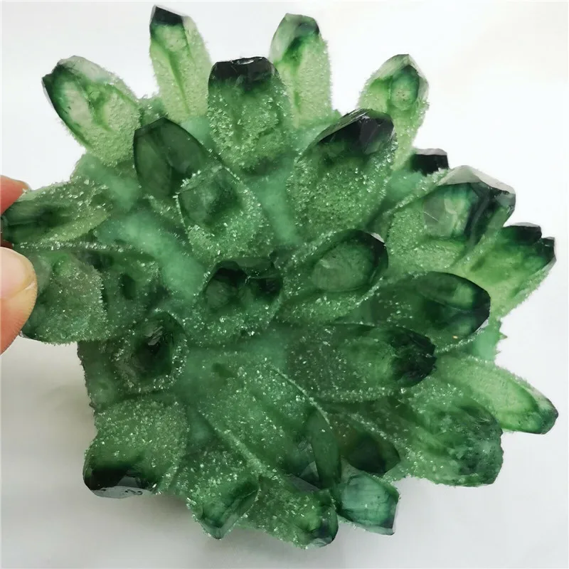 

300-700g natural green ghost quartz crystal cluster healing crystals raw gemstone specimen for home&office decoration fengshui