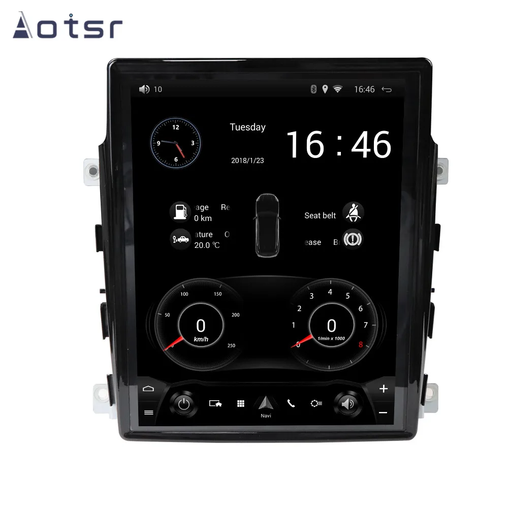 Автомобильный GPS навигатор с вертикальным экраном 10 4 дюймов Android 7 1 в стиле Тесла