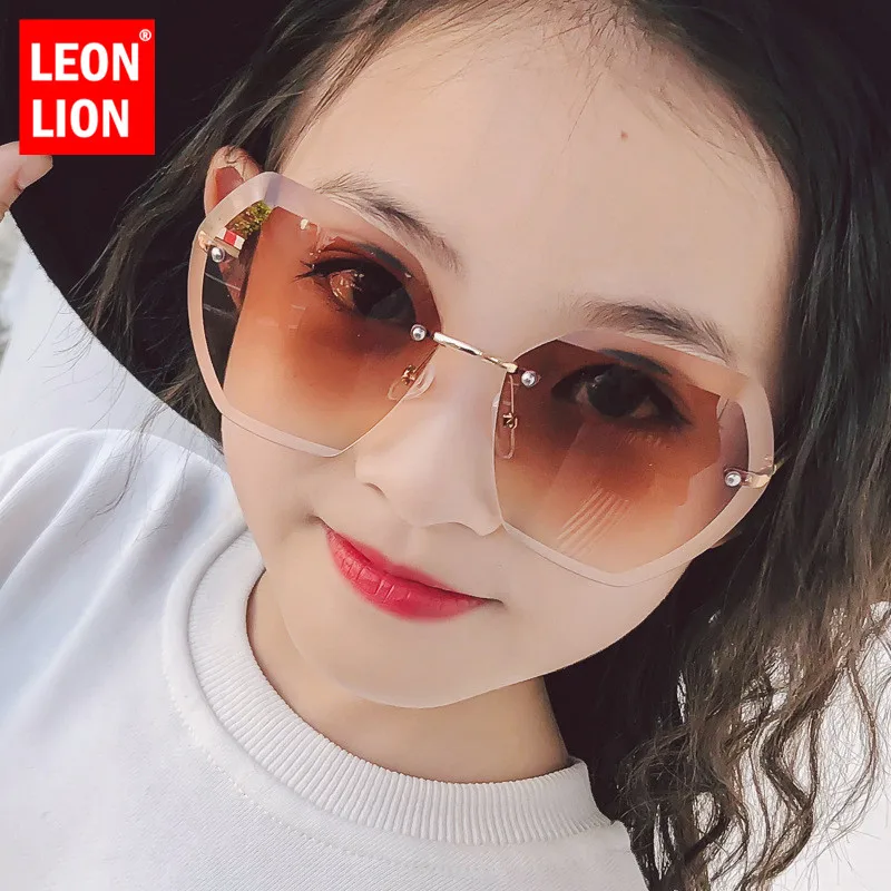Солнцезащитные очки LeonLion без оправы для детей брендовые дизайнерские