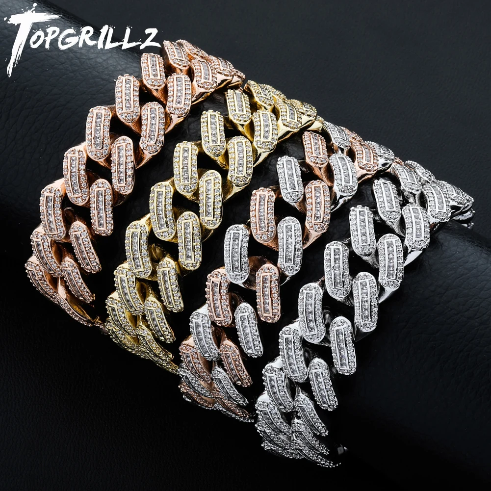 TOPGRILLZ кубинский браслет с застежкой в большой коробке 18 м кубическим цирконием со