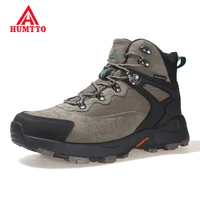 humtto waterproof hiking shoes leather outdoor sneakers for men 2021 sport hunting trekking boots breathable climbing mens shoes