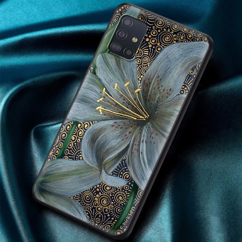 

Phone Case Cover for Samsung Galaxy A70 A50 A21S A51 A71 A40 A30S A20S A10 A10E Luxury Soft Shell Coque Art Flowers