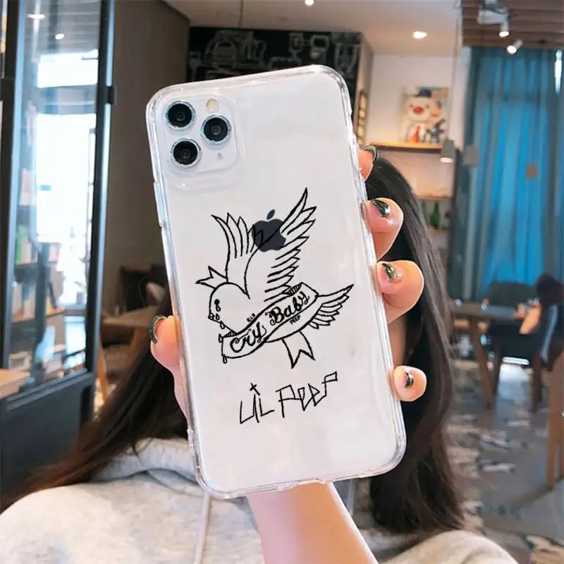 

Lil Peep rock singer star tattoo Phone Case Transparent for iPhone 6 7 8 11 12 s mini pro X XS XR MAX Plus cover funda shell