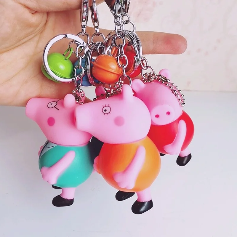 1 шт. куклы Свинка Пеппа брелки из ПВХ милый мультяшный брелок для ключей