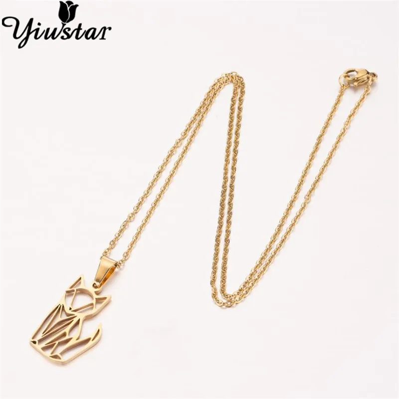 Yiustar золото изящная нержавеющая сталь милое ожерелье с подвеской кошечка для