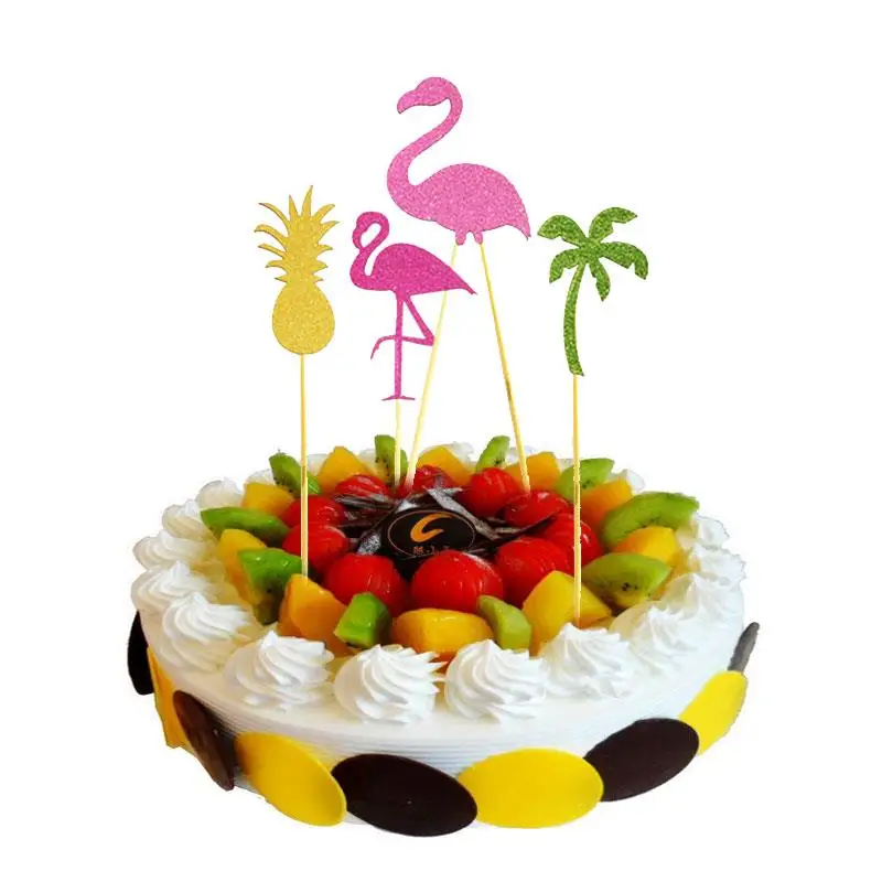 Лето Фламинго торт бумажный флаг топперы украшения Свадебная вечеринка Декор| |