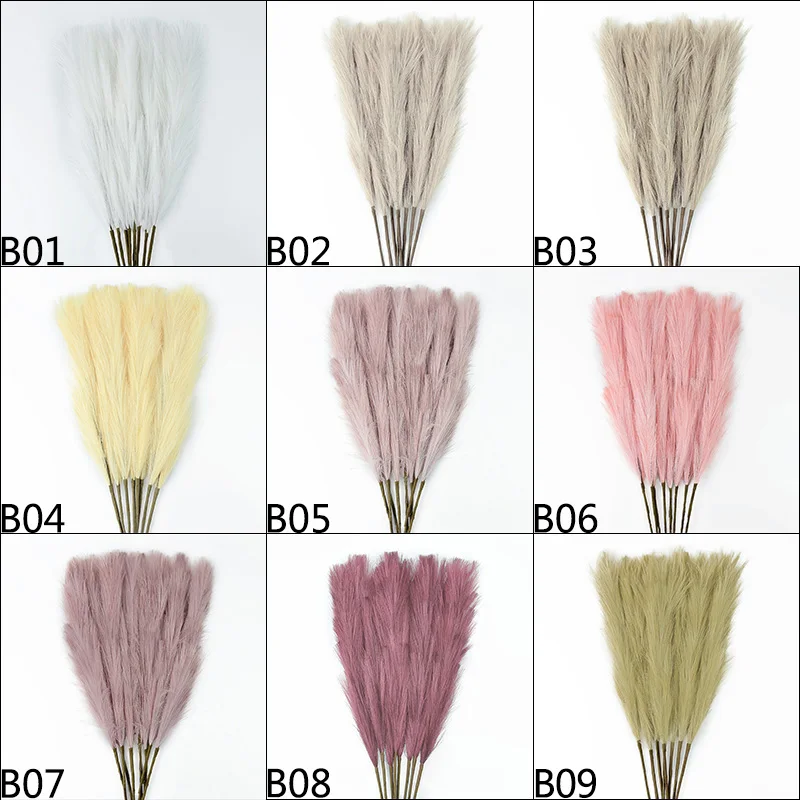 

85cm 9/12Forks Dry Artificial Pampas Grass Reed Flowers Fake Plant Bouquet DIY Birthday Wedding Garden Home Decor Shooting Props