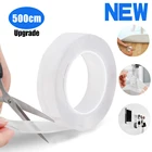 Многоразовая двухсторонняя самоклеющаяся лента 5 м, передвижная моющаяся, мощная паста, прозрачный клей, универсальное средство для ванной и автомобиля
