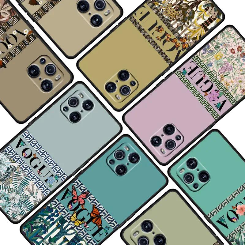

Vo fashion gues Soft Shockproof Black Phone Case For OPPO Find X3 X2 Pro Neo F19 F15 F11 F9 R17 R15 5G Coque