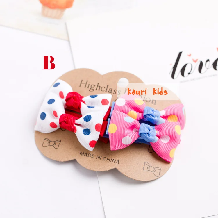 4 шт./лот дизайн Grosgrain Baby Маленький бант шпильки для волос для девочек аксессуары для детей заколки для волос мини головные уборы - Цвет: 19