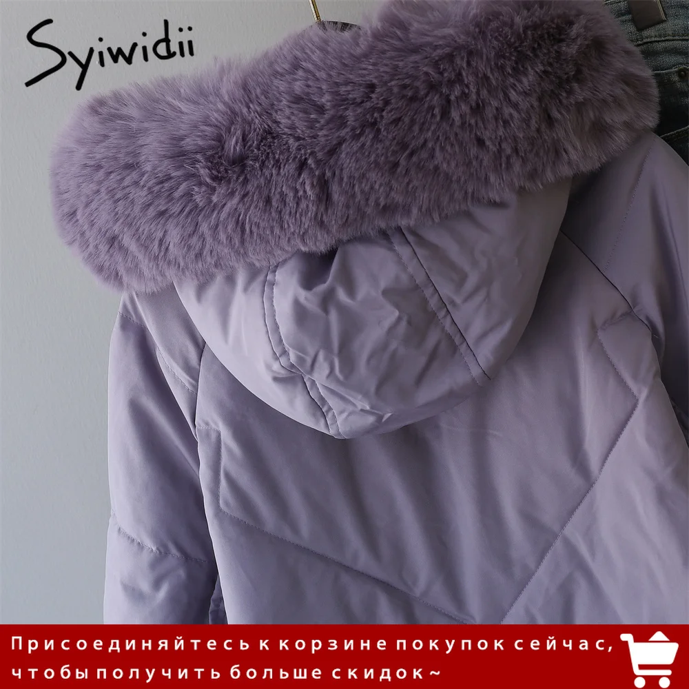 Syiwidii зимняя куртка для женщин 2021 толстый пуховик женский осенний длинное пальто