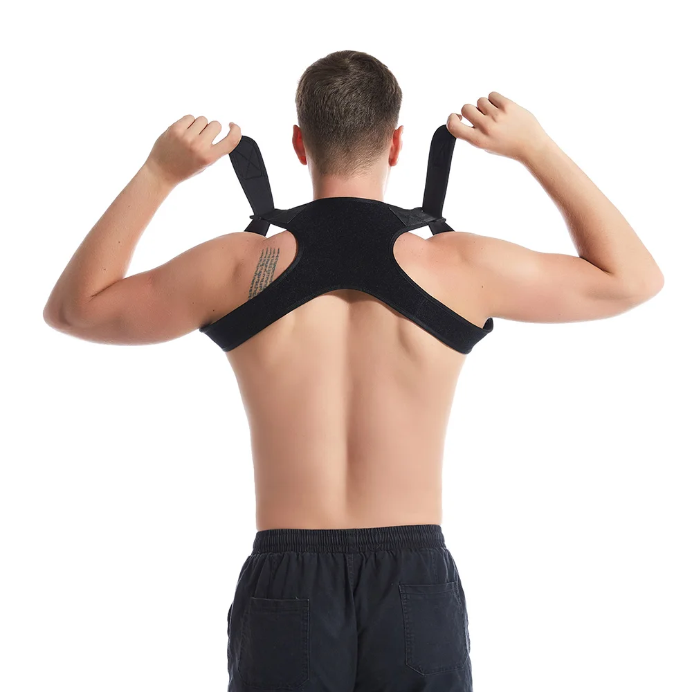 Корректор осанки унисекс регулируемый до ключиц для позвоночника спины плеча