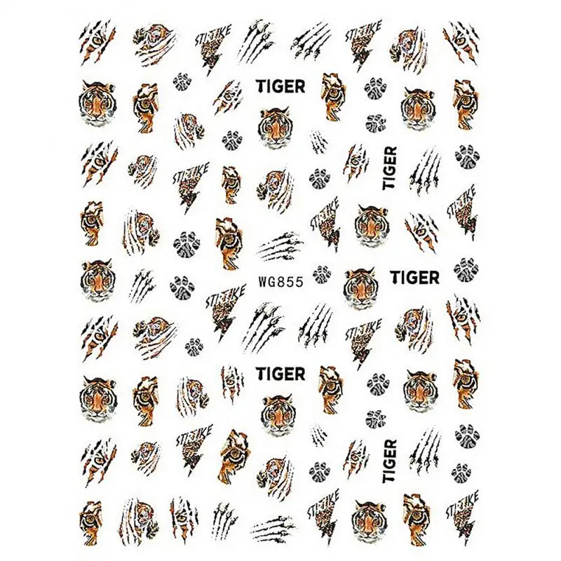 

Cute Tiger 3D Nails Stickers Cartoon New Year Money Design Sliders On Nail Charm Manicure Adhesive Decal Accessories