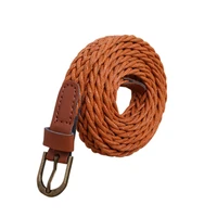 new fashion womens belt brief knitted candy colors hamp rope braid for female dress high quality ceinture femme free shipping