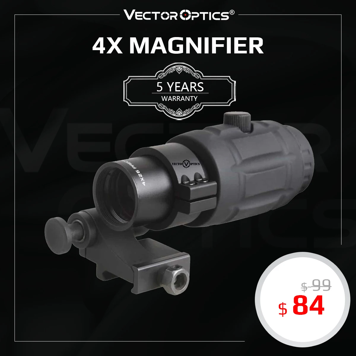 Векторная оптика тактическая Регулируемая 4x Лупа подходит для Red Dot HOLO Sight с