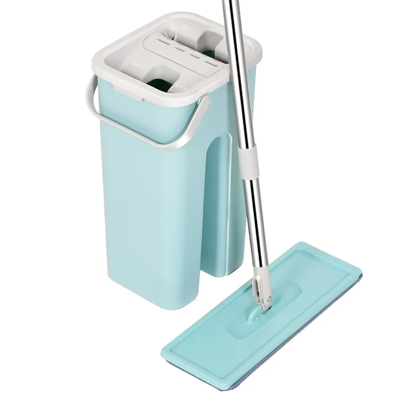 

Free Hand Washing Flat Mop with Bucket Lazy 360 Rotating Magic Mop with Squeezing Floor Cleaner Mop Household Cleaning Tool