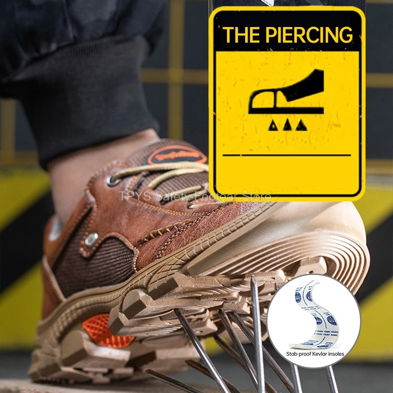 

New Work Safety Boots Men Work Shoes Boots Indestructible Safety Shoes Men Steel Toe Shoes Men Boots Security Shoes Male Worker