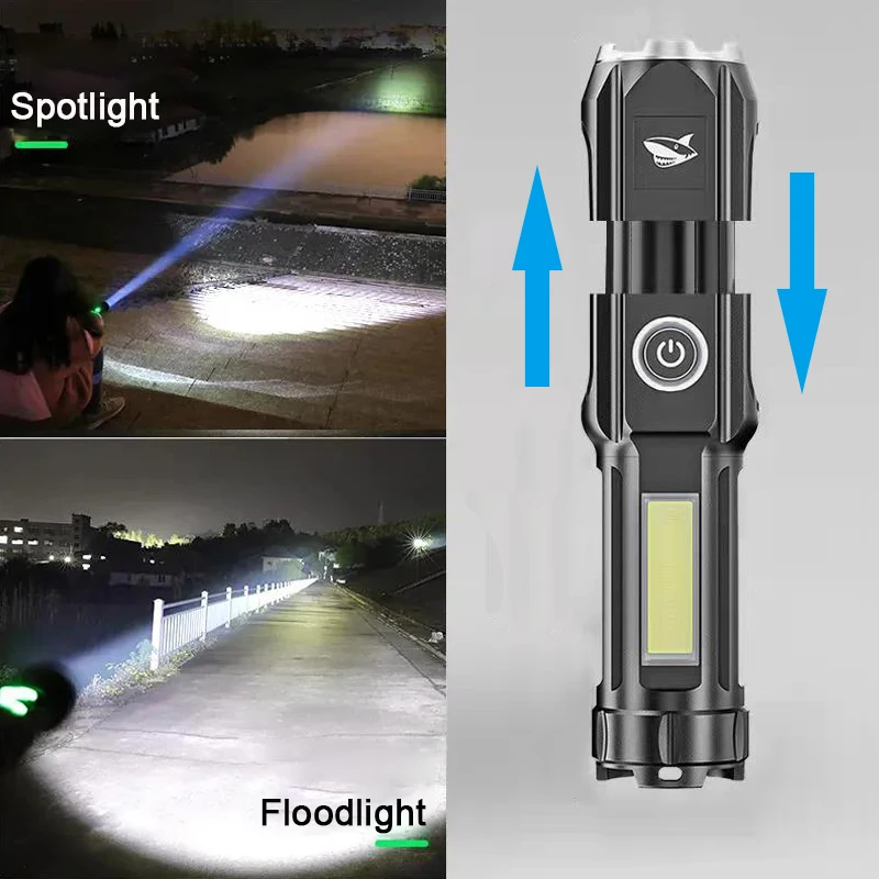 Портативная перезаряжаемая USB светодиодная вспышка Мощная Вспышка