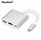 Bundwin 4K типа C на HDMI-совместимость с USB 3,0 с PD зарядки USB-C 3,1 концентратор для Mac MacBook Air Pro Huawei Mate10 Samsung S8 плюс