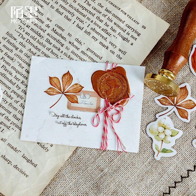 Mo.Card Falling leaves mini paper diary sticker 45 pcs/pack Scrapbooking Decoration label Wholesale | Канцтовары для офиса и