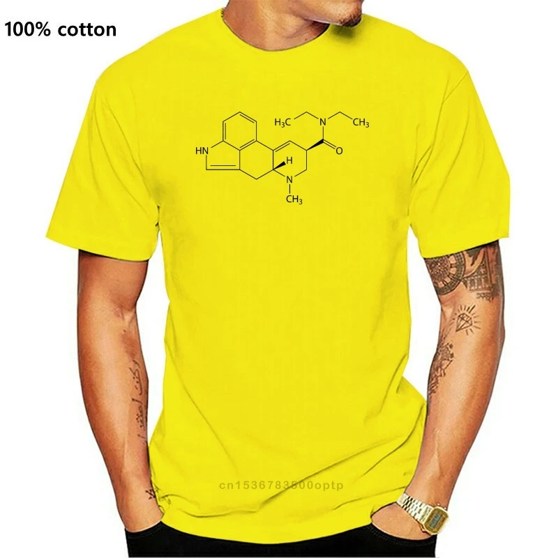 

New LSD Molecule Acid Psychedelics T-Shirt 100% Premium Cotton Terence McKenna DMT Men T Shirt Men Clothing Plus Size
