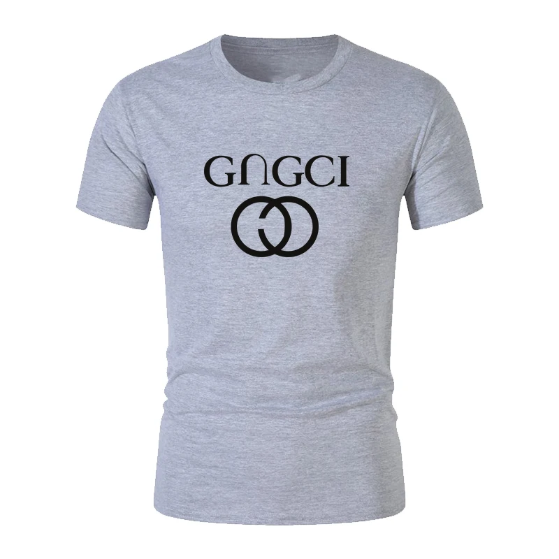 

Новинка 2021, летняя футболка, топы с коротким рукавом, модная мужская повседневная футболка с буквенным принтом GC, мужская и женская уличная ...