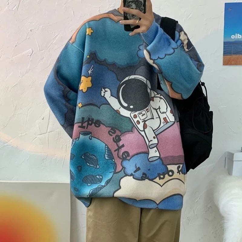 

Свитер Wildyak мужской в стиле оверсайз с изображением астронавта