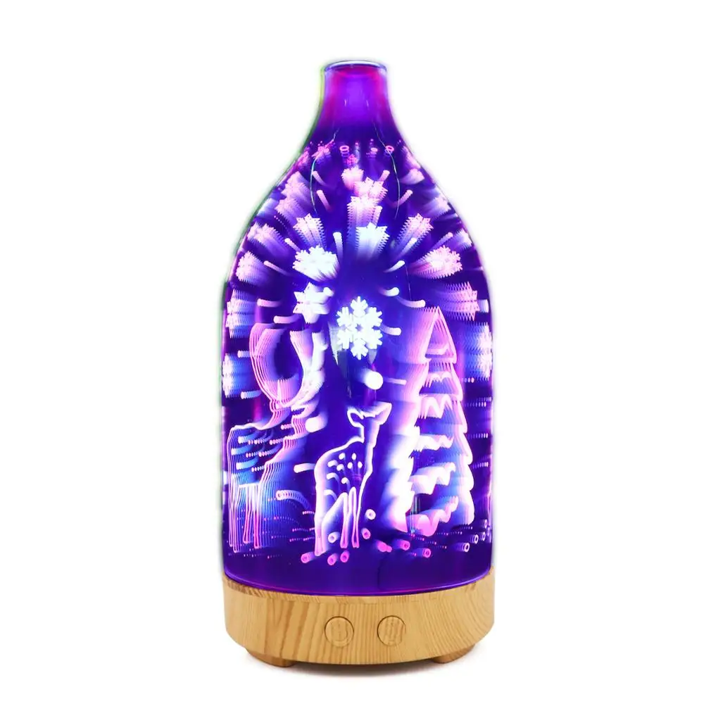 005 3D Красочный ночник стекло фейерверк Многофункциональный ароматерапия машина